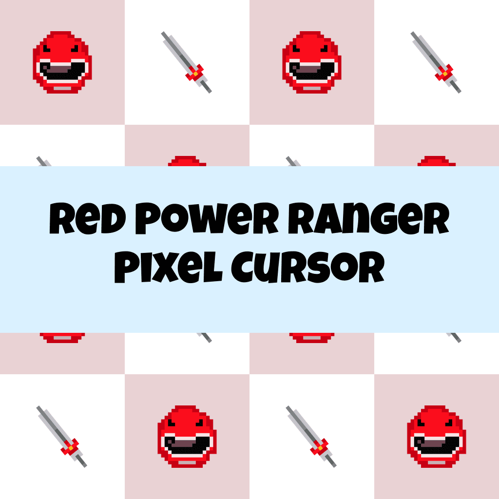 Preview Red Power Ranger Pixel cursor custom cursor pack